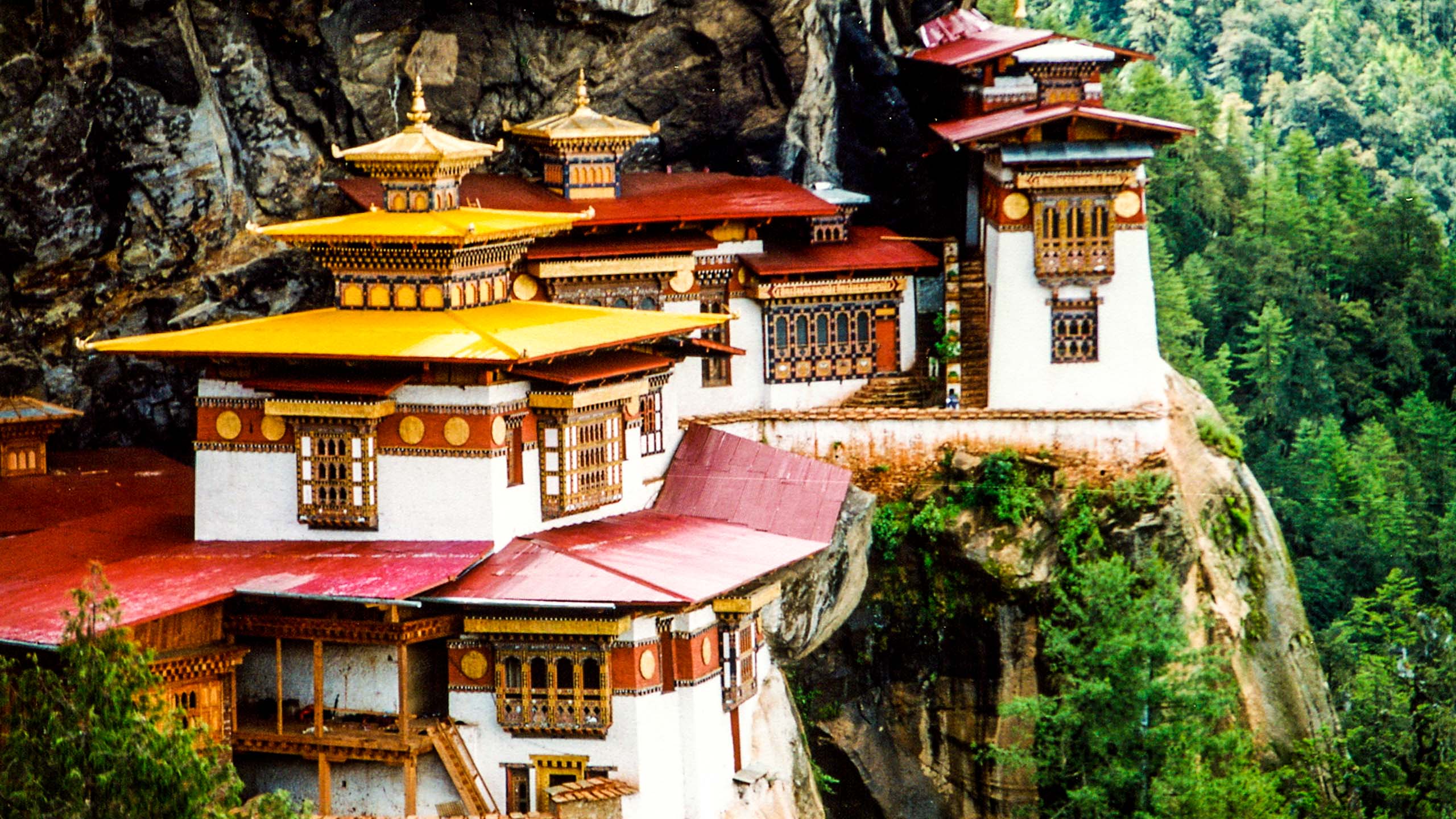 Bhutan monastery built into cliffside
