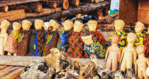 Voodoo fetishes at the market